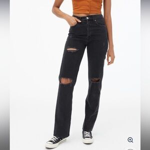 Aeropostale 90s High-Rise Baggy Jean in black size 00